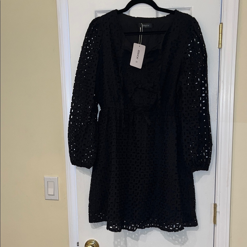 Astr Black Eyelet Blouse